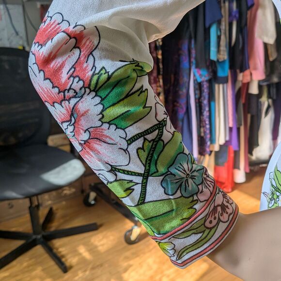 Vintage 70s Maurice Floral Maxi Length Dress Hippie Gown Signature Size M - Picture 14 of 16